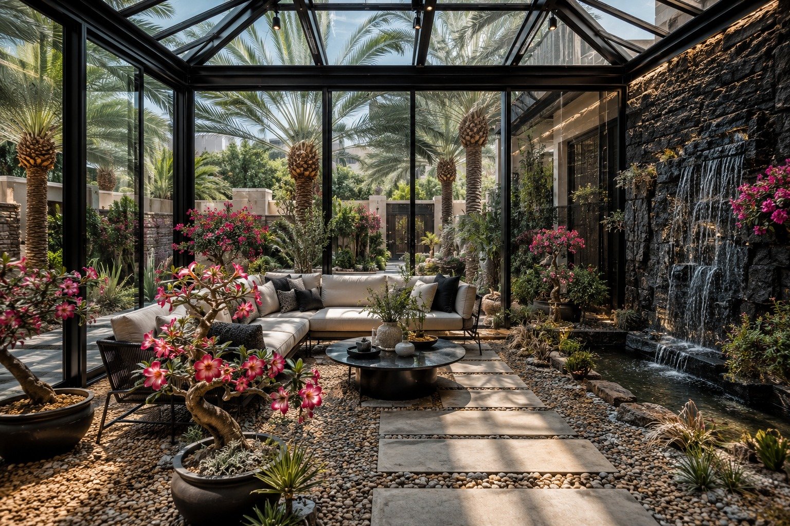 Architectural waterfall gallery header