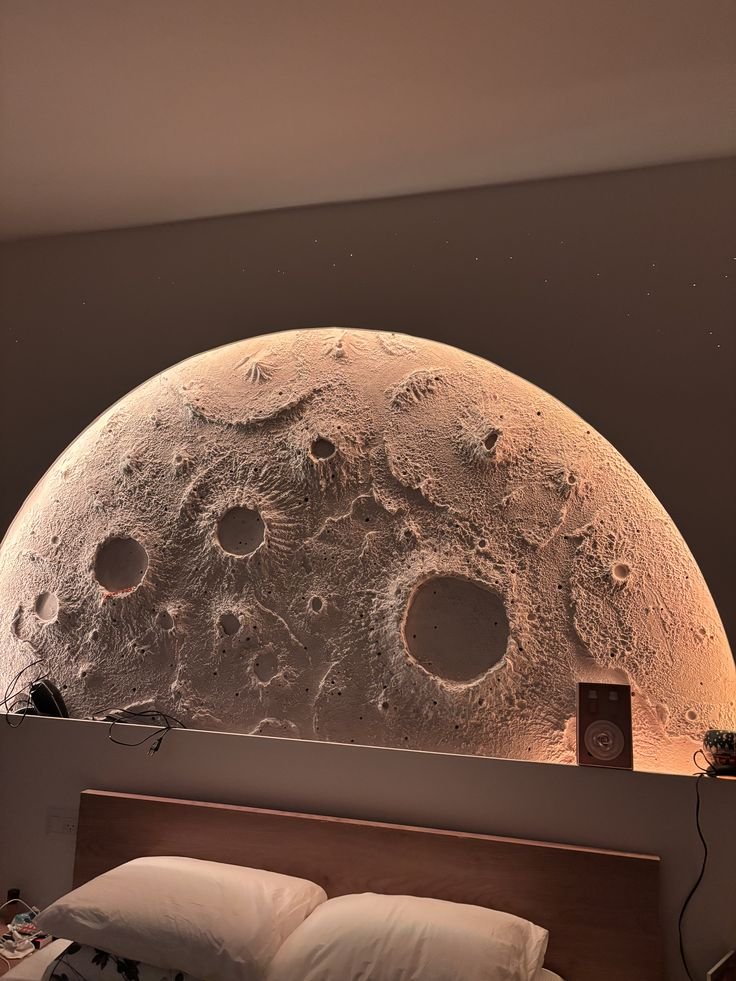 3D celestial moon wall sculpting