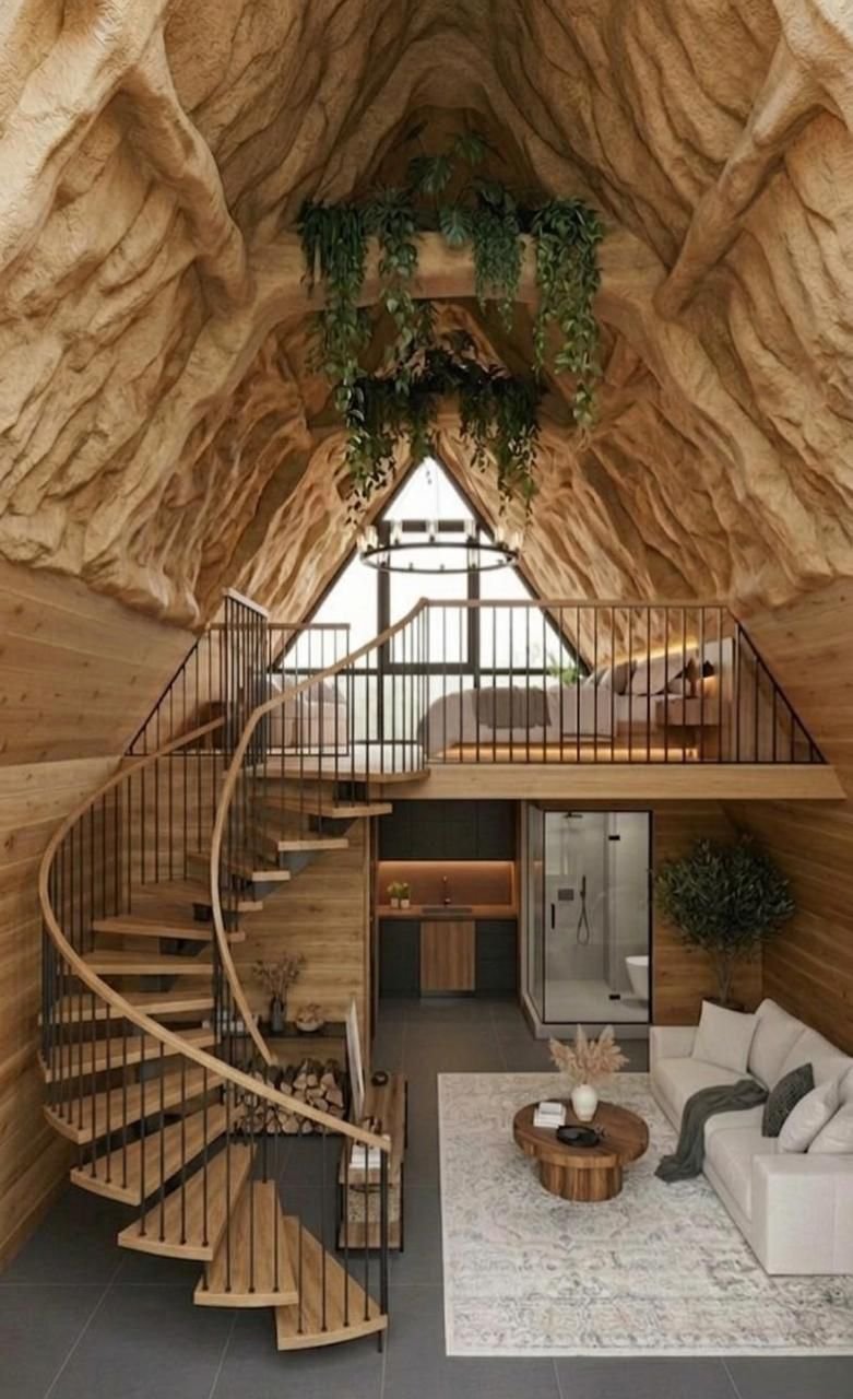 Monumental cave-like rock structure engineered with lightweight EPS core — zero dead-load on slabs