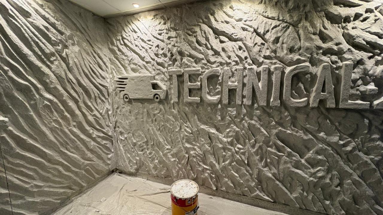3D hand-carved artistic rock relief sculpted wall mural